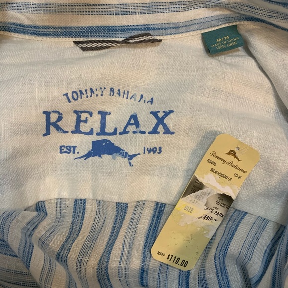 Tommy Bahama Relax Academy Linen M button up shirt - Picture 12 of 15
